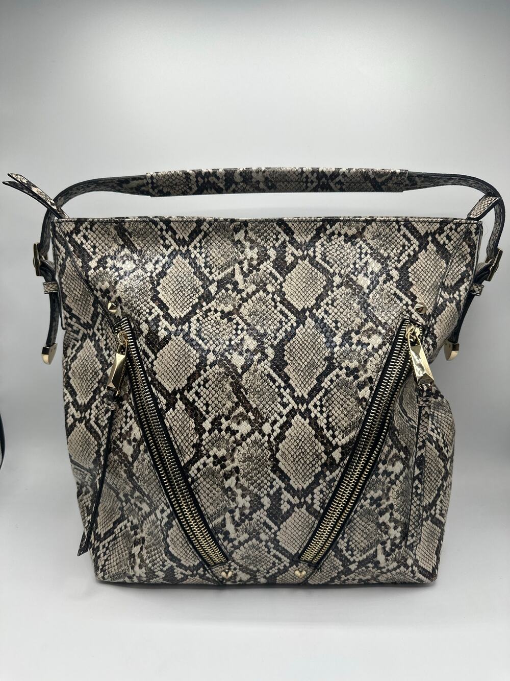 ✨ Jessica Simpson Nicole Snakeskin Zip Satchel Hobo Bag (11”x13”x4”) ✨